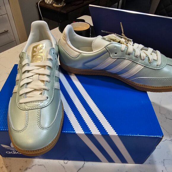 adidas Samba OG 'Linen Green Metallic' Sneakers IG1965 Mens Size 10 New Rare - Picture 4 of 14